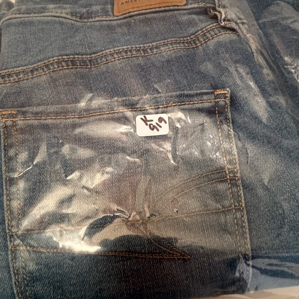 American Eagle Jeans 4 Short Festival Flare Blue Next Level Stretch Petite - Picture 13 of 15